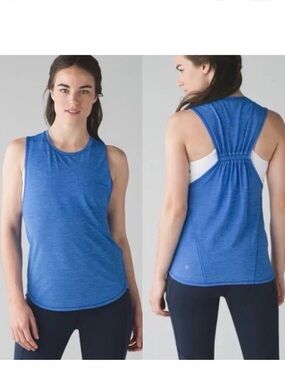 Lululemon In A Cinch Tank Top Heathered Pipe Dream Blue Size 4